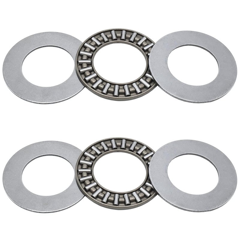 DEEG 4 PCS AXK2035 2AS Needle Roller Thrust Bearings with 4 Washers, 20mm Inner Diameter, 35mm OD, 4mm NTA1220+2TRA Needle Thrust Bearing for Mower Power Steering - Image 5